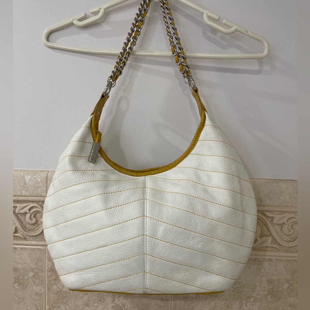 Bodhi zippered leather bag with chains strap